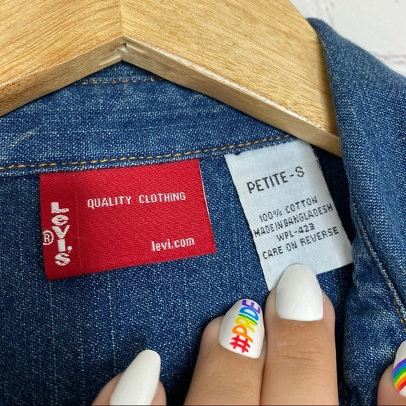 Levi's Essential Western Vintage Y2K Shirt Jacket Shacket Small PETITE - Picture 4 of 11